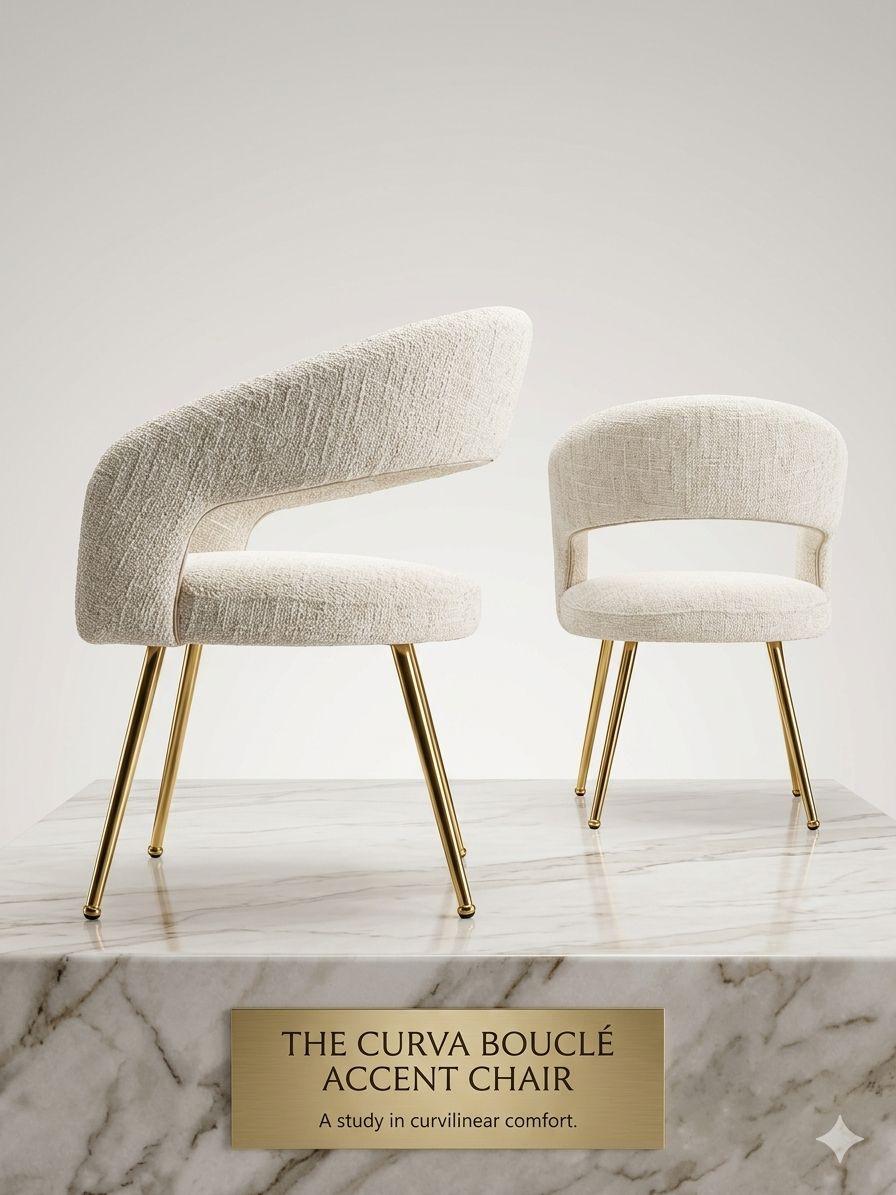 Curva bouclé accent chair